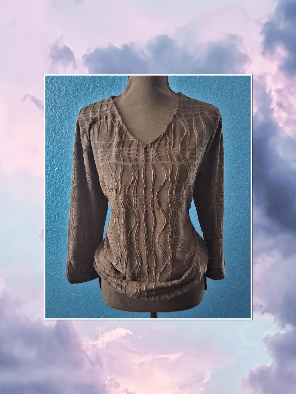 NWT Chico's Easywear Black Textured Jacquard Top - Size 2 (US Large / 12-14)